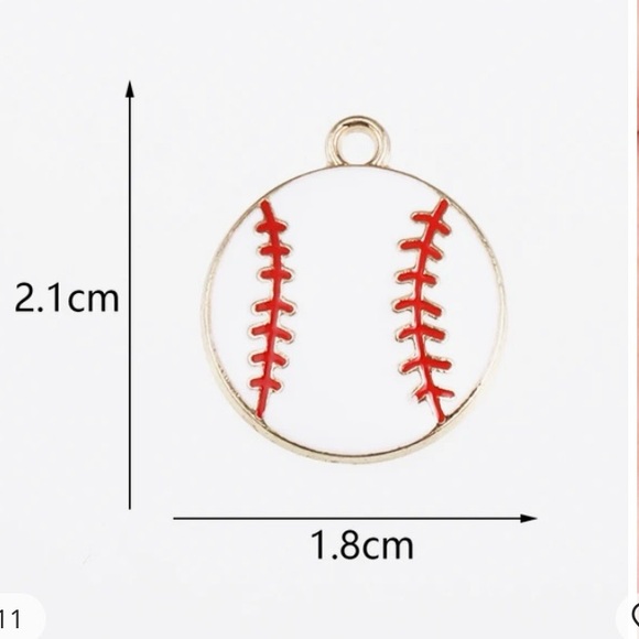 🔴 VTG BASEBALL SILVER ENAMEL PENDANT WITH 925 BALL CHAIN NECKLACE SPORTS FAN MLB - Picture 3 of 10